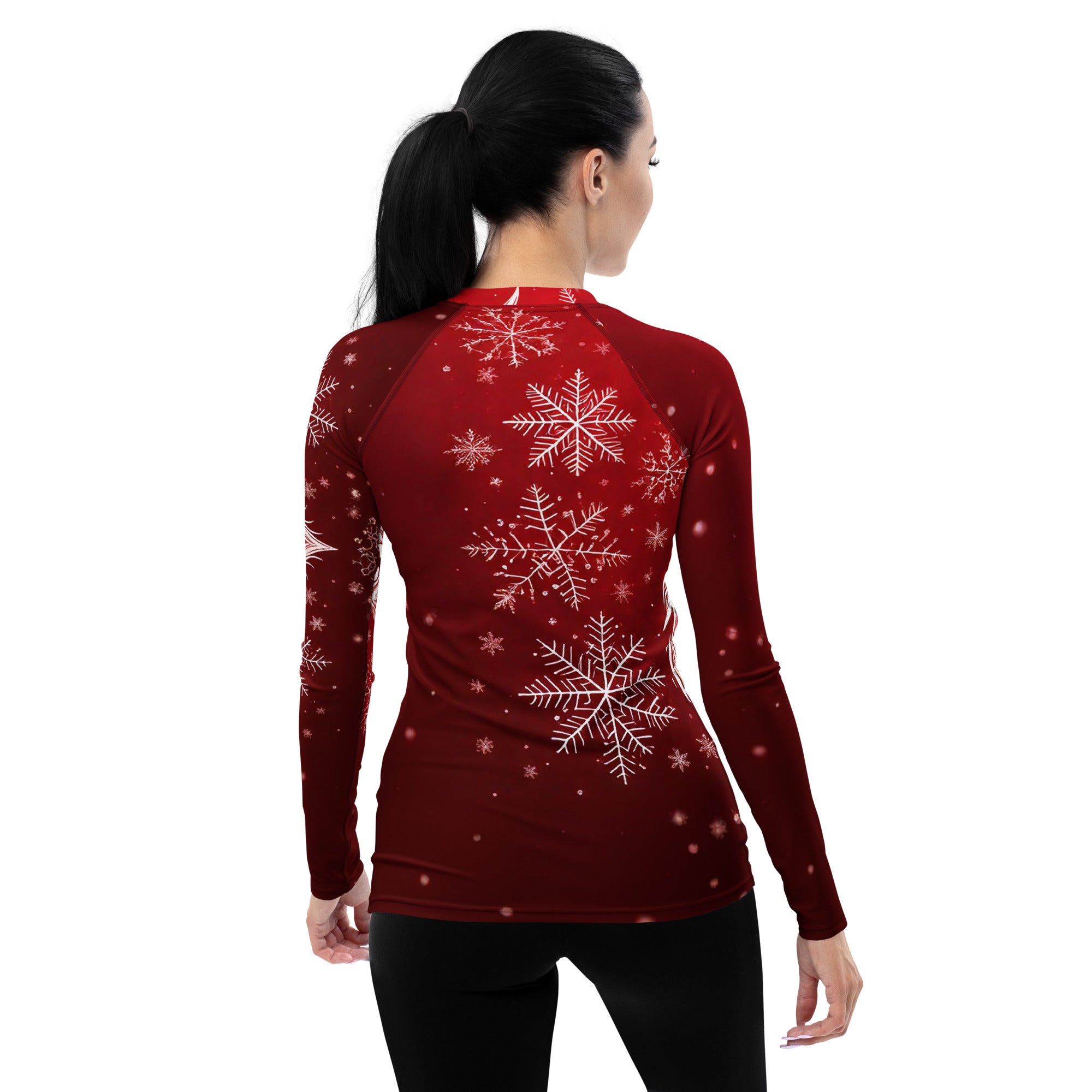 Red and White Christmas Girl's Pullover. Christmas Long Sleeved Sweater Party Top. WickedYo.